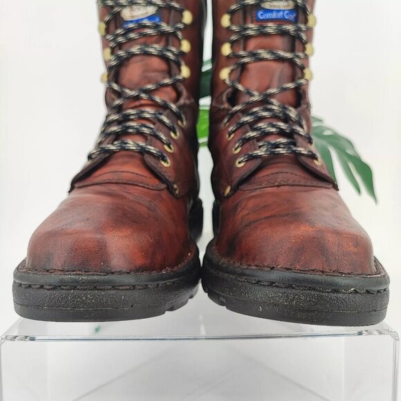 Georgia Men's Eagle Light Russet  Brown Leather Work Boots Size 12M US - Picture 3 of 15